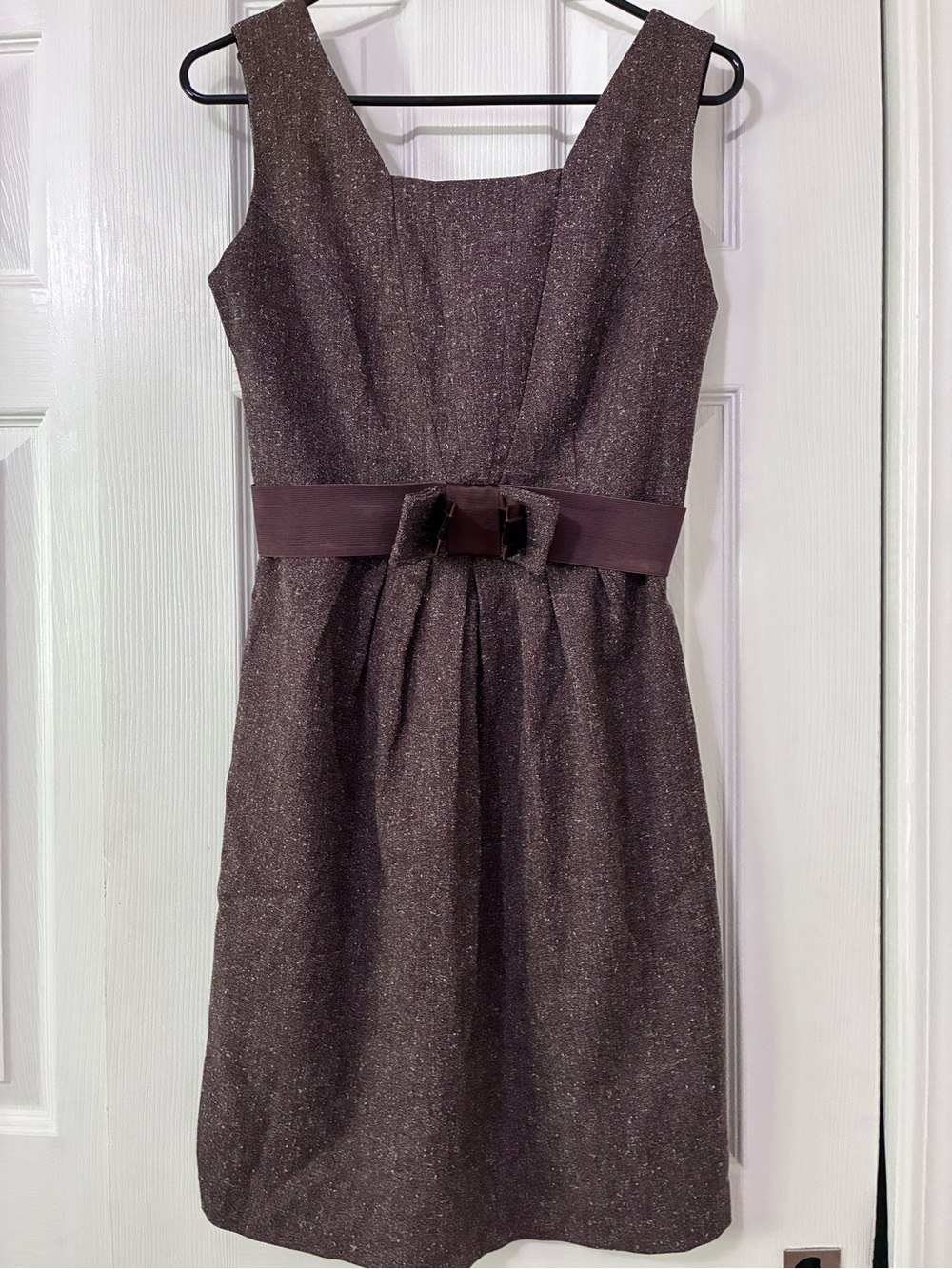 Sleeveless Belted Cocktail Vintage Dress - Deep Brown